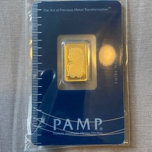 2.5 gram Gold Bar - PAMP Suisse - Fortuna - 999.9 Fine in Sealed Assay